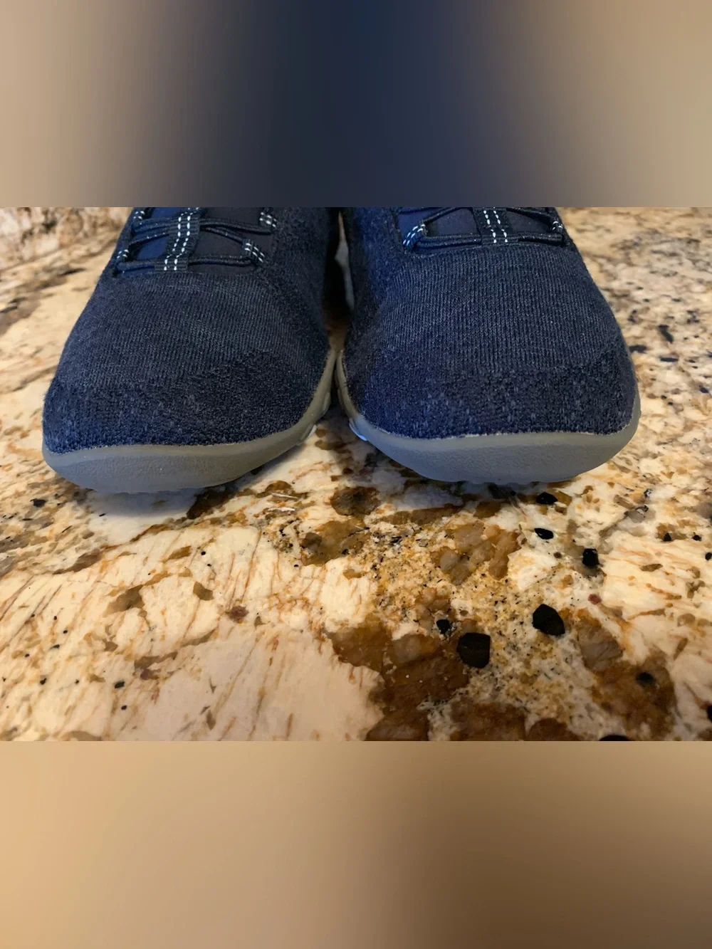 Skechers blue memory foam slip on tennis shoes size 8